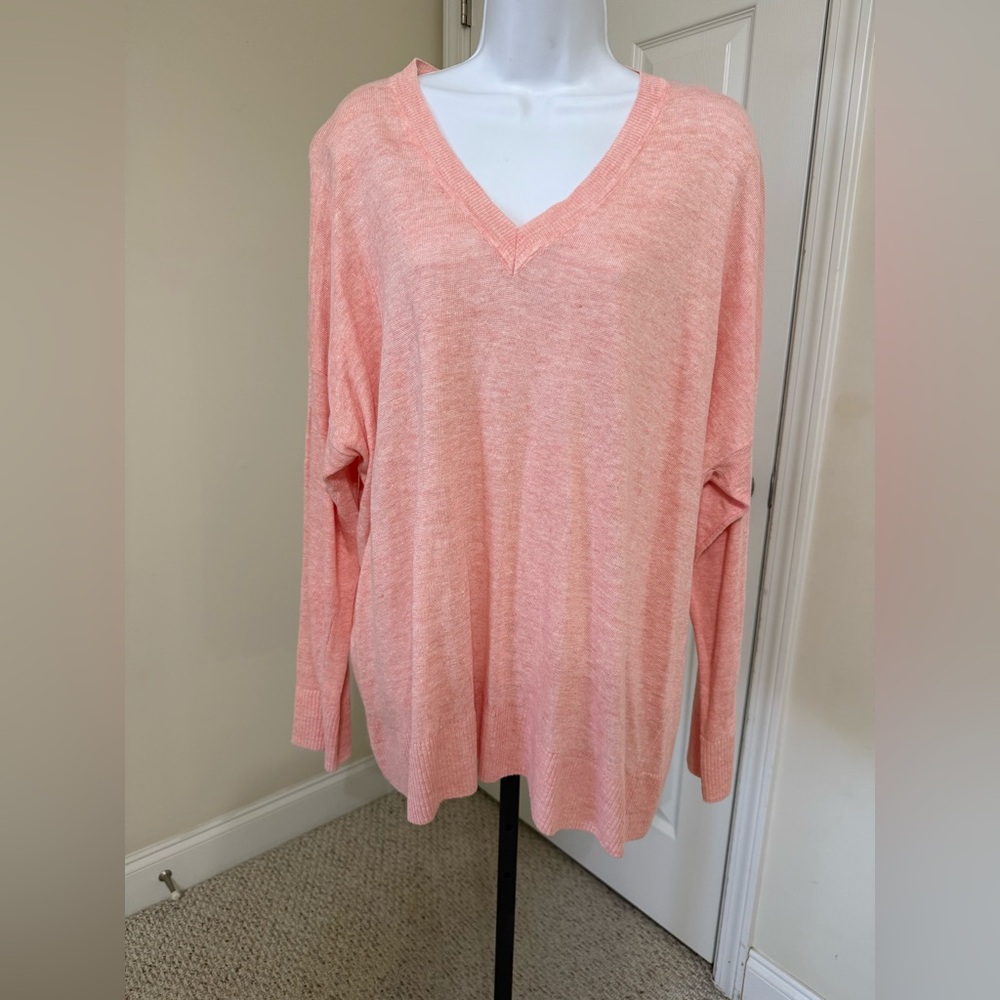NWT Eileen Fisher Organic Linen Cotton V-Neck Top Sz. XL $198